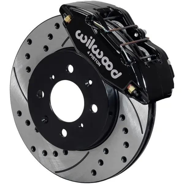 Sichere Zahlung Wilwood Brake Kit Vorne - Schwarze 4p Bremssättel und 262mm Gelochte + Geschlitzte Scheiben - 140-12996-D