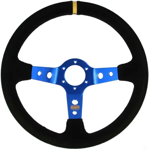 QSP Sportlenkrad 350mm/90mm tief (Wildleder) - Blau - QS.S90B3 Begrenztes Angebot