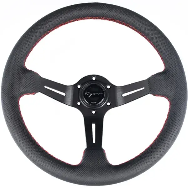 Sichere Zahlung Vigor Daytona Lenkrad 350/70mm perforiert Leder mit roten Nähten - VSW-69398