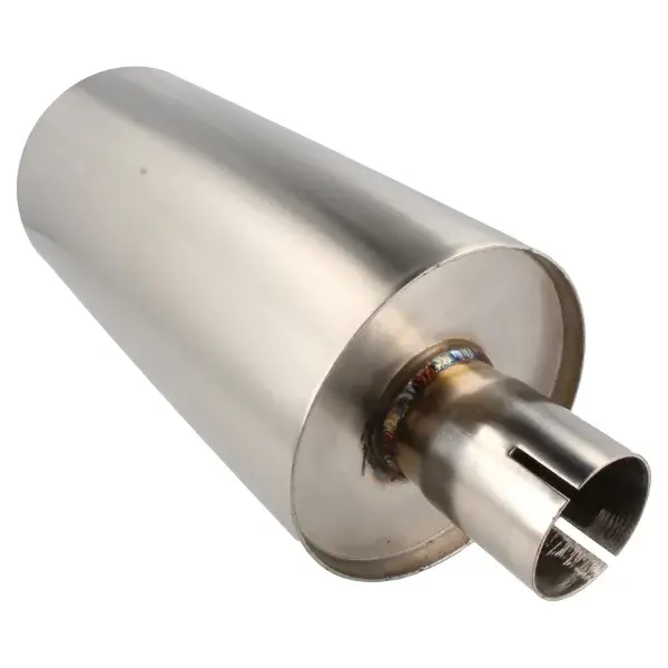 Must-Have QSP Edelstahl-Auspuffschalldämpfer rund - 76mm - 3.0 inch - Silber - QEX-30-ROUND