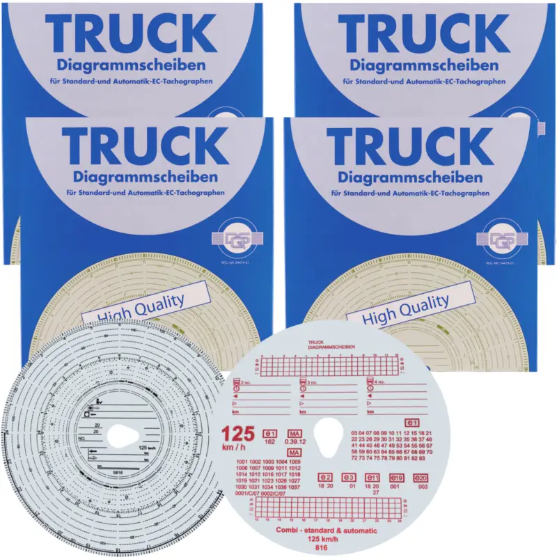 Preiswert 4x 100x Diagrammscheibe Tachoscheibe 125Kmh Km/h für Fahrtenschreiber Tachograph