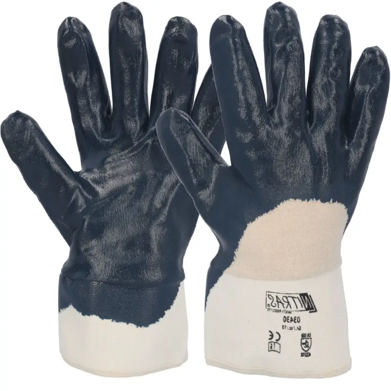 Neue Kollektion 12 Paar Nitrilhandschuhe beschichtet mit Stulpe Gr.10