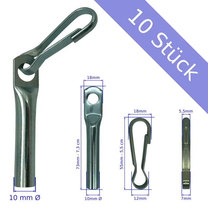 10x Seilendverschluss für 10mm Ø Sonderangebot