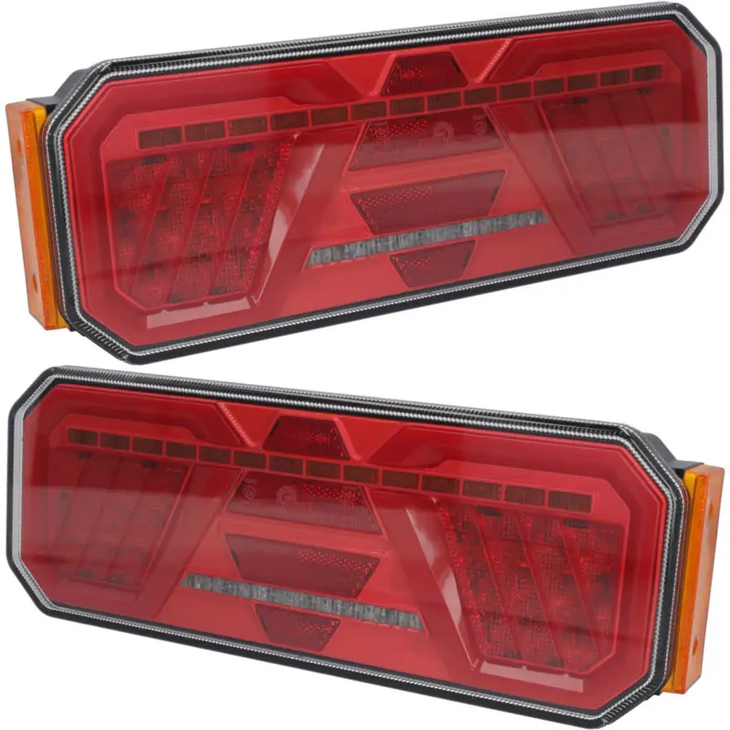 Heckleuchten Set LED Neon links rechts dynamischer Blinker 12/24V 450mm Kabel 350x131x60mm Sofort Bestellen