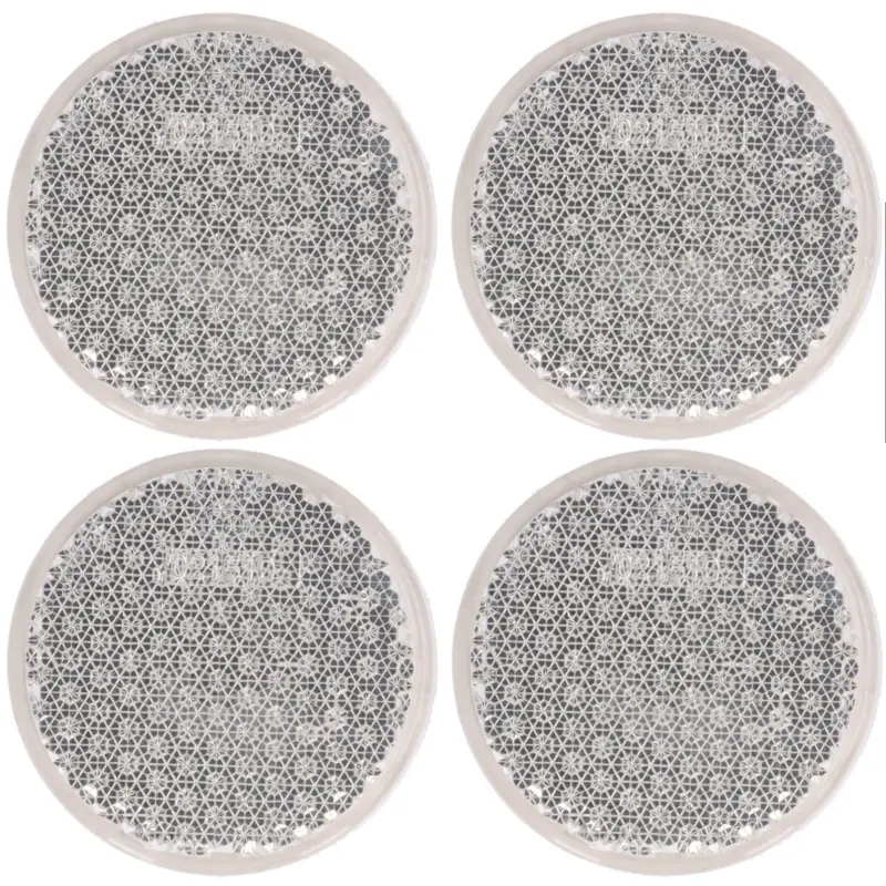 4x Rückstrahler Rund Weiß 60mm zum kleben Mega-Angebot