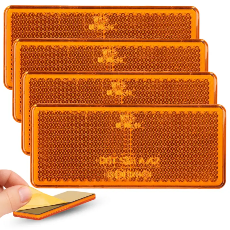 4x Rückstrahler Eckig Orange zum kleben Saisonangebot
