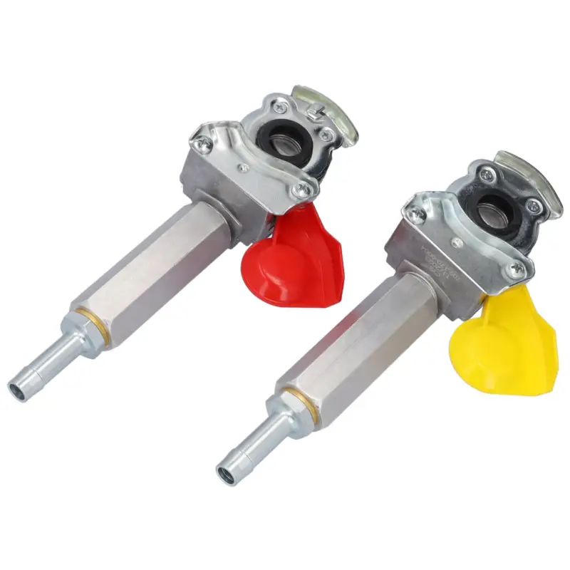 Kupplungskopf Set Rot Gelb M16x1,5 ohne Ventil mit Alu-Griff & Schlauchstutzen 11mm Sale