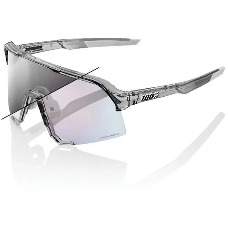 100% S3 Photochromic Brille - Polished Translucent Grey - Rose Gold Mirror Echt