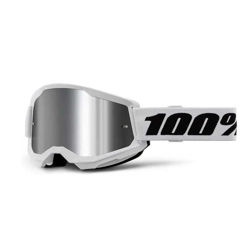 Sonderaktion 100% Strata 2 Goggle - White - Silver Mirror