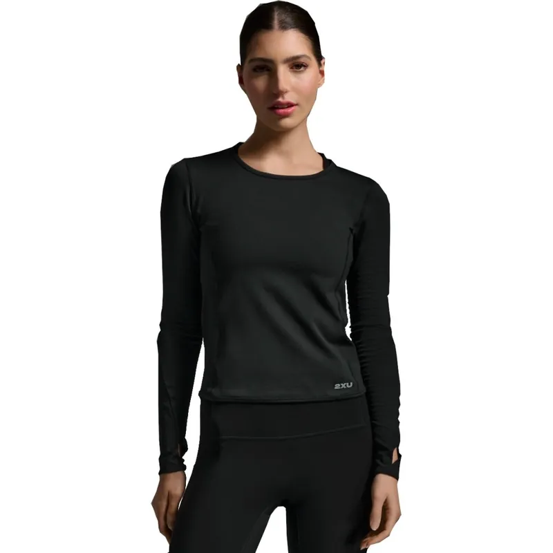 Wochenendangebot 2XU Ignition Grid Langarmunterhemd Damen - black/silver reflective