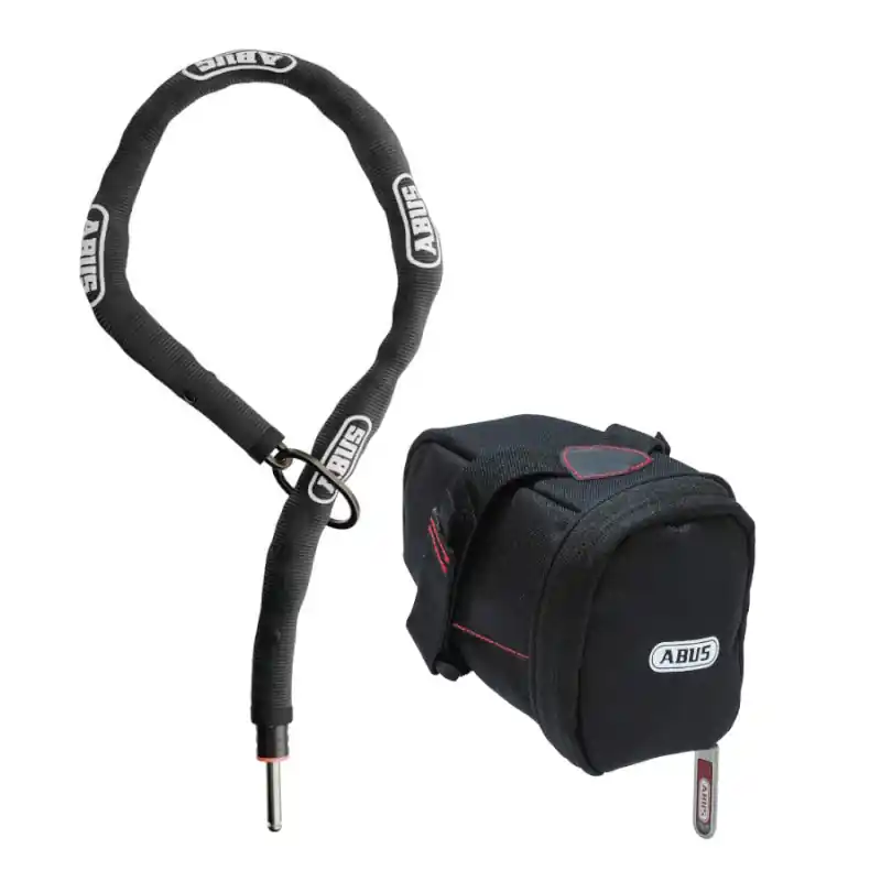 Heißes Angebot ABUS Adaptor Chain Classic Rahmenschlosskette + Satteltasche ST 5950 - 5.5 mm 85 cm 5.5KS/85 schwarz