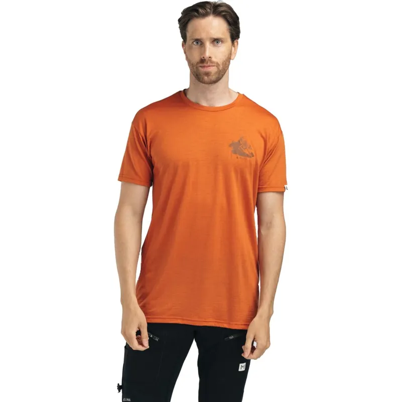 Echt Aclima Lightwool Mountain Tee Herren - apricot orange