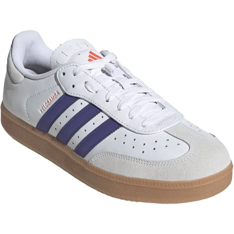 adidas Velosamba Leder Fahrradschuhe Herren - white/solar purple/solar turbo KJ1392 Billig