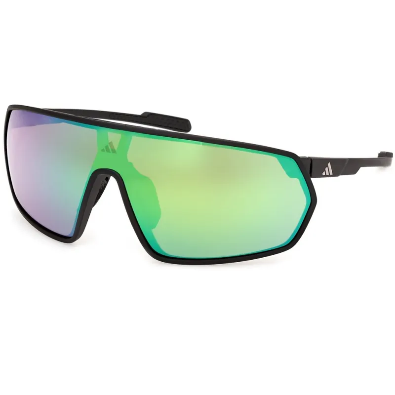 adidas Prfm Shield Wide SP0088 Sport Sonnenbrille - Matte Black / Green Mirror Billig