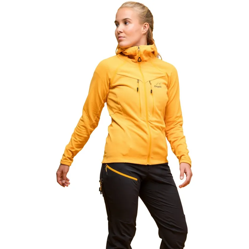 Abverkauf Bergans Y MountainLine Wooltech Midlayer Jacke Damen - mango yellow