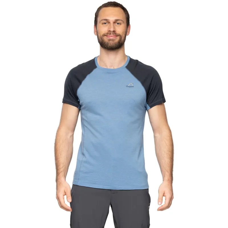 Bergans Y LightLine Merino T-Shirt Herren - elemental blue/dark shadow grey Knallerangebot