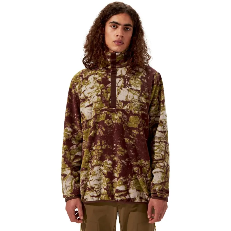 Direkt Vom Hersteller Berghaus Felltop Snap Pullover Herren - Simonside Rk Print Taupe/Cedar Brown