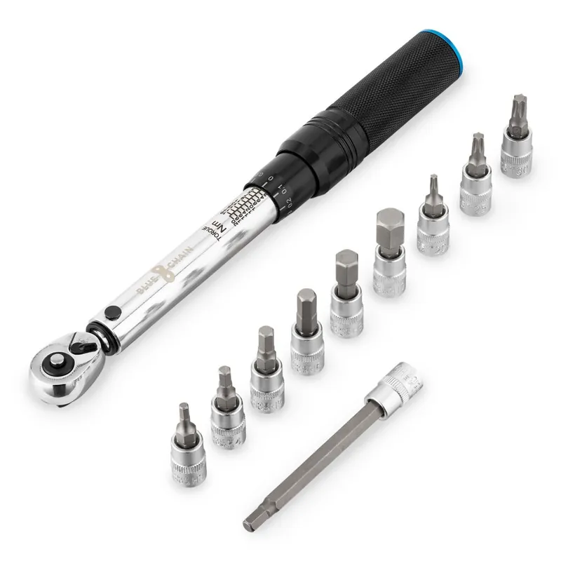 Finale Aktion BLUECHAIN BASIC Drehmomentschlüssel Set 2-20 Nm mit 10 Bits - schwarz/silber