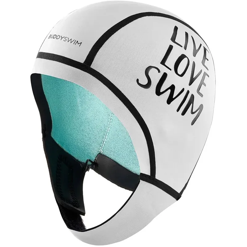 Buddyswim Trilaminate Warmth 2.5mm Neopren Schwimmkappe - weiß Beliebt
