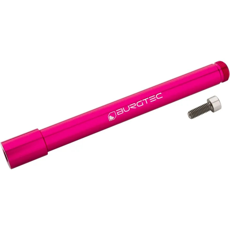 Burgtec Steckachse - vorn 15x110mm Boost 134mm für Öhlins RXF36/38 - toxic barbie pink Neue Kollektion