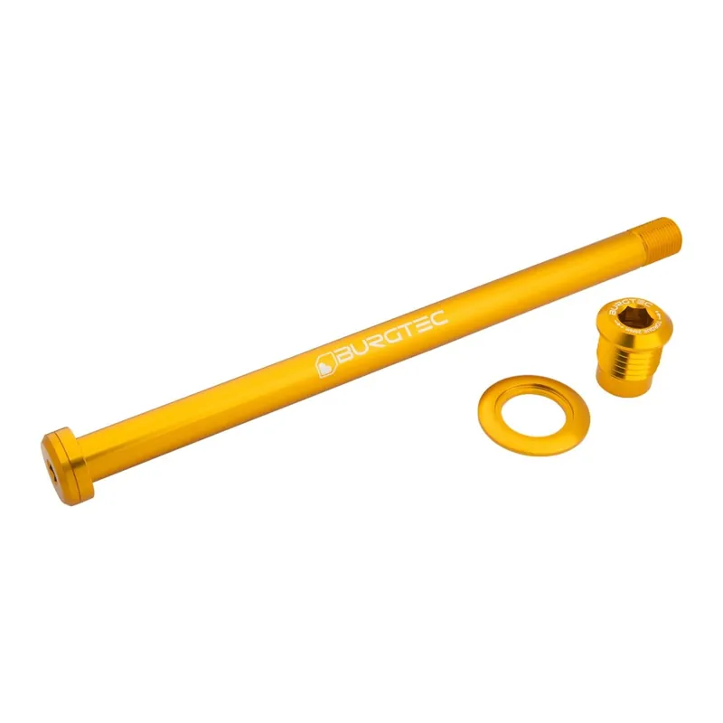 Billig Burgtec Steckachse - Hinterrad 12x148mm Boost M12x1 186mm für Orbea - Burgtec Bullion Gold