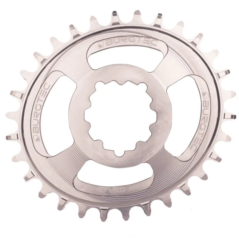 Markenware Burgtec Thick Thin Kettenblatt - Direct Mount (SRAM 3-Bolt) Offset 3mm oval - rhodium silver