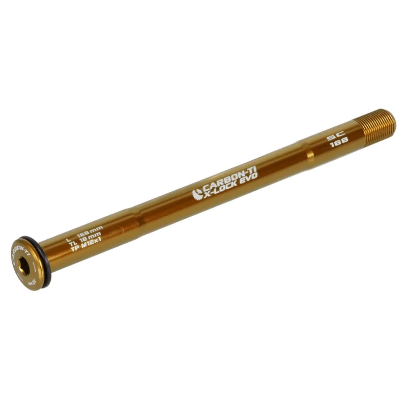 Carbon-Ti X-Lock EVO Steckachse - 12x142/148mm - M12x1.0mm - Länge 168mm - gold Ausverkauf