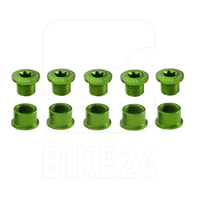 Jetzt Kaufen Carbon-Ti X-Fix Rennrad Kettenblattschrauben Set - giftgrün