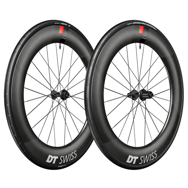 DT Swiss Continental WTS Laufradsystem - ARC 1100 DICUT 80 Satz + Aero 111 / GP 5000 S Faltreifen - 28" 12x100/12x142mm Direktkauf