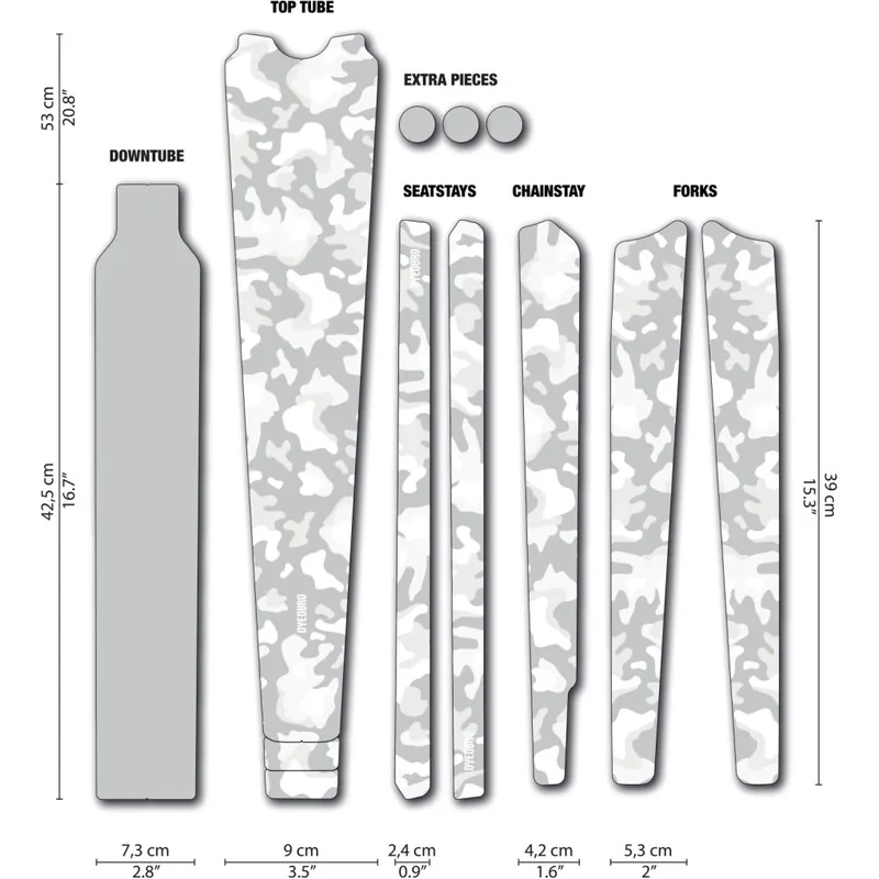 Sofort Bestellen DYEDBRO Camo Gravel Rahmenschutz Kit - white matte