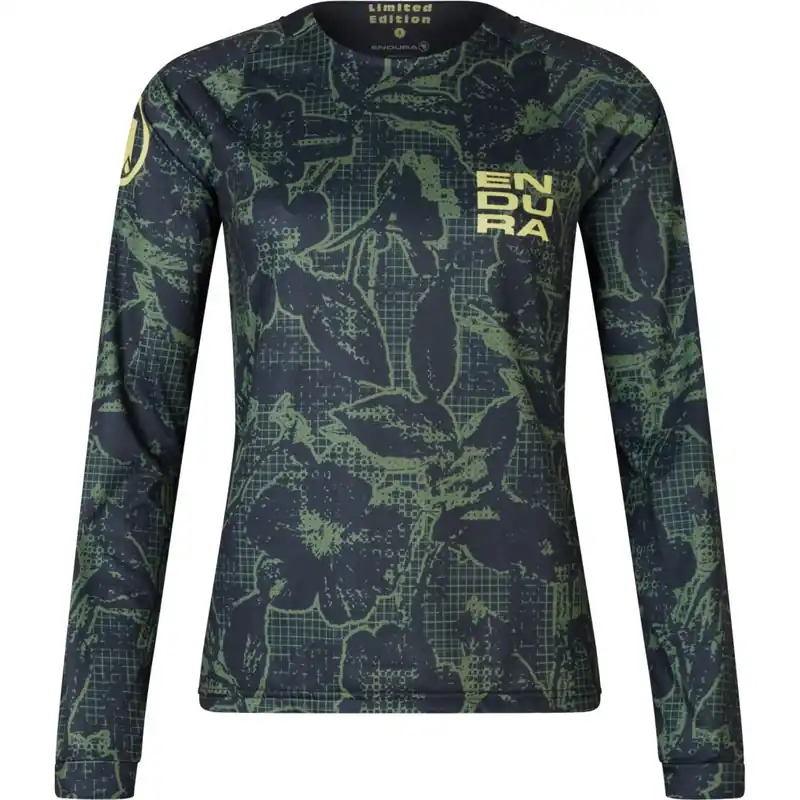 Endura Floral Ltd Printed Langarmshirt Damen - schwarz Schnäppchen