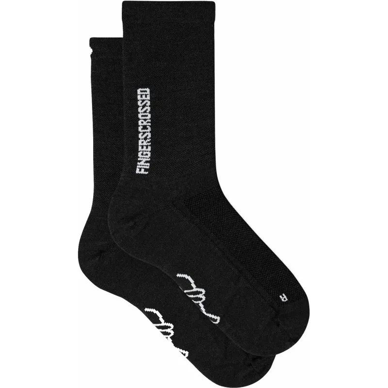 Preisknaller FINGERSCROSSED Light Merino Silk Fahrradsocken - Schwarz