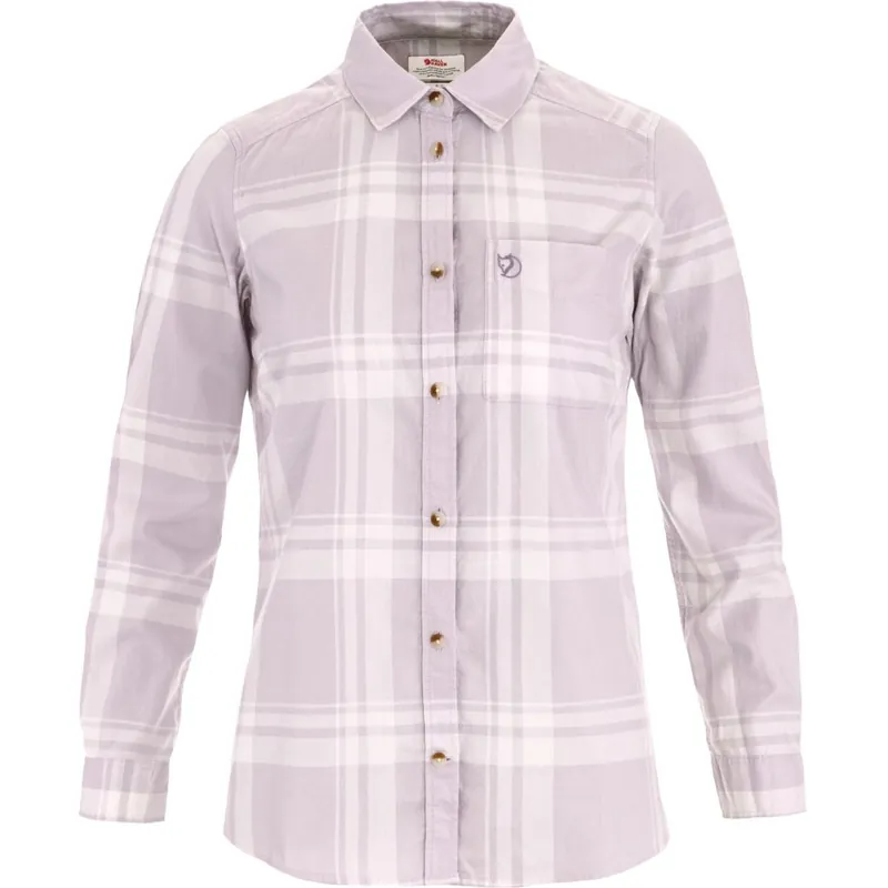 Nur Heute Fjällräven Övik Lite Flanellhemd Damen - lavender mist-eggshell