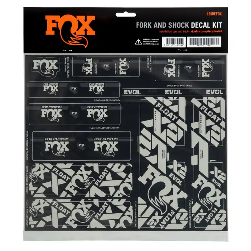 Preisreduziert FOX CUSTOM Decal Kit - Aufkleber für Federgabel & Dämpfer - grau