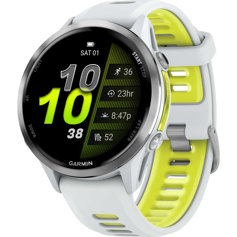 Garmin Forerunner 970 GPS Smartwatch - Steinweiss/Amp Yellow Titan Preisreduziert