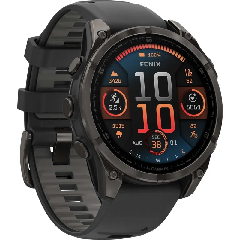 Garmin fenix 8 AMOLED Sapphire GPS Smartwatch - 47mm - Schwarz/Titan Carbongrau DLC Neu Im Sortiment