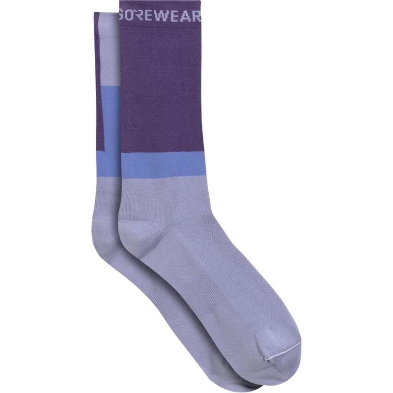 Neu GOREWEAR Essential Block Medium Socken - amethyst grey / purple indigo DFDE