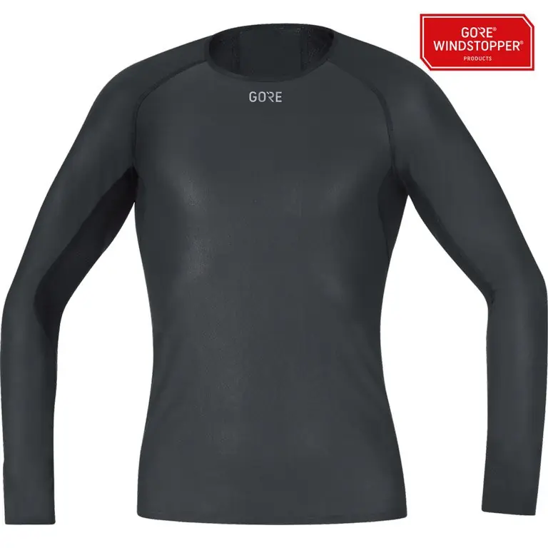 Echt GOREWEAR GORE® WINDSTOPPER® Base Layer Shirt langarm Herren - schwarz 9900