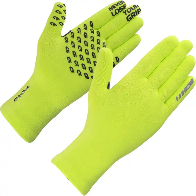Heißes Angebot GripGrab Waterproof Knitted Handschuh - Yellow Hi-Vis