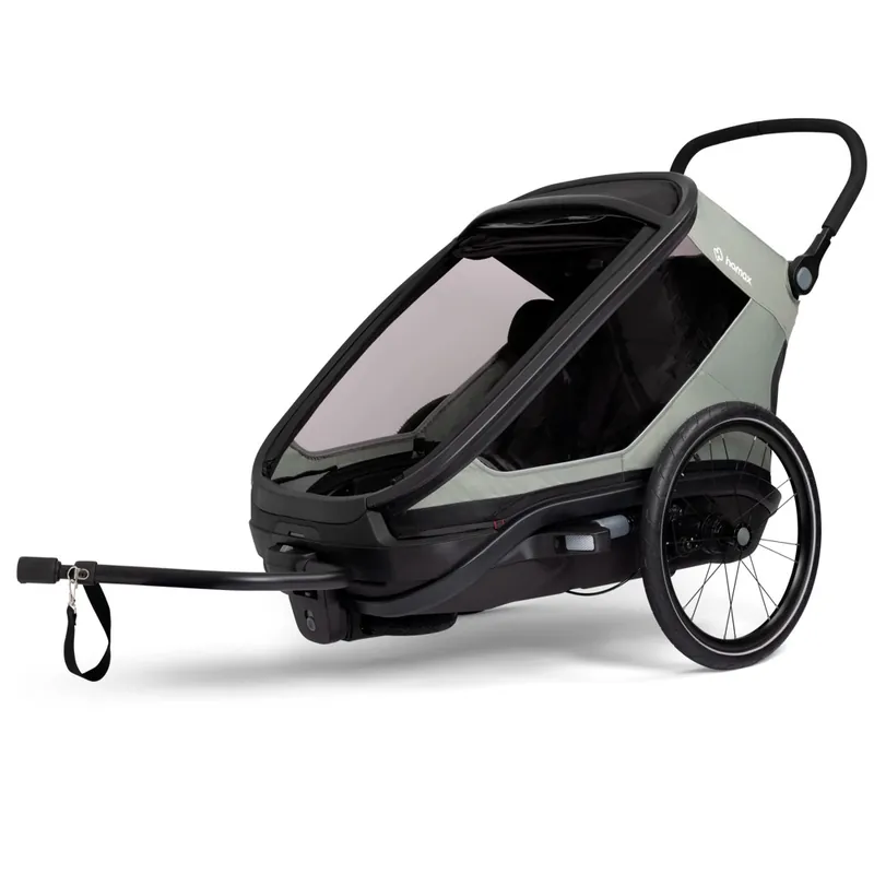 Jetzt Bestellen Hamax Outback Next Fahrradanhänger für 2 Kinder - Inkl. Deichsel und Buggyrad - grün/schwarz