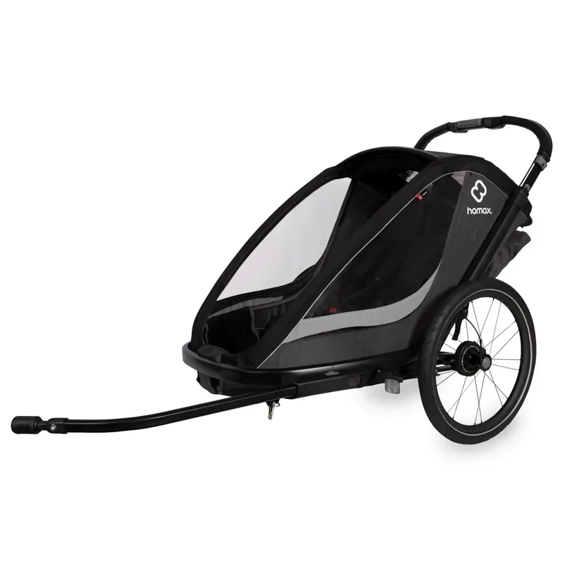 Preis Gesenkt Hamax Cocoon One Fahrradanhänger für 1 Kind - Inkl. Deichsel und Buggyrad - grau/schwarz
