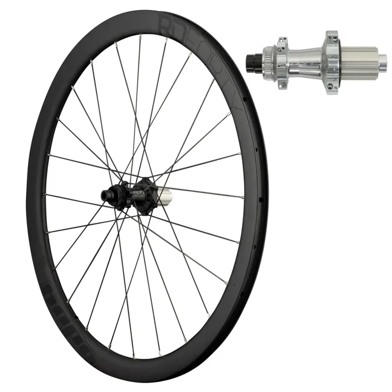 Neu Im Sortiment Hope RD40 Pro 5 Straight Pull Hinterrad - 28" Carbon Clincher 24-Loch Centerlock - 12x142mm - HG silber