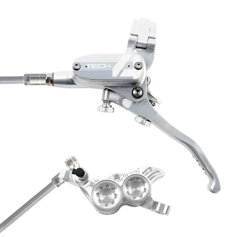 Heißes Angebot Hope Tech 4 V4 Scheibenbremse - Stahlflex - silber/silber - Hebel links