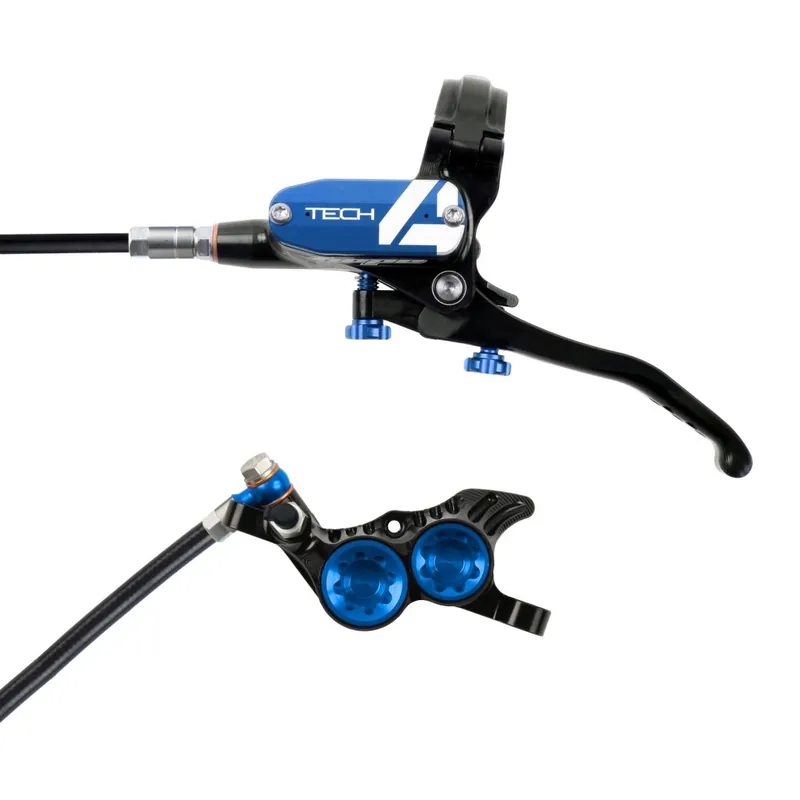 Heißes Angebot Hope Tech 4 V4 Scheibenbremse - schwarz/blau - Hebel links