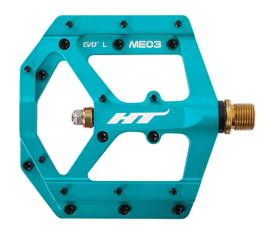 Direkt Vom Hersteller HT ME03T EVO+ Plattformpedal Magnesium / Titan - matt blau