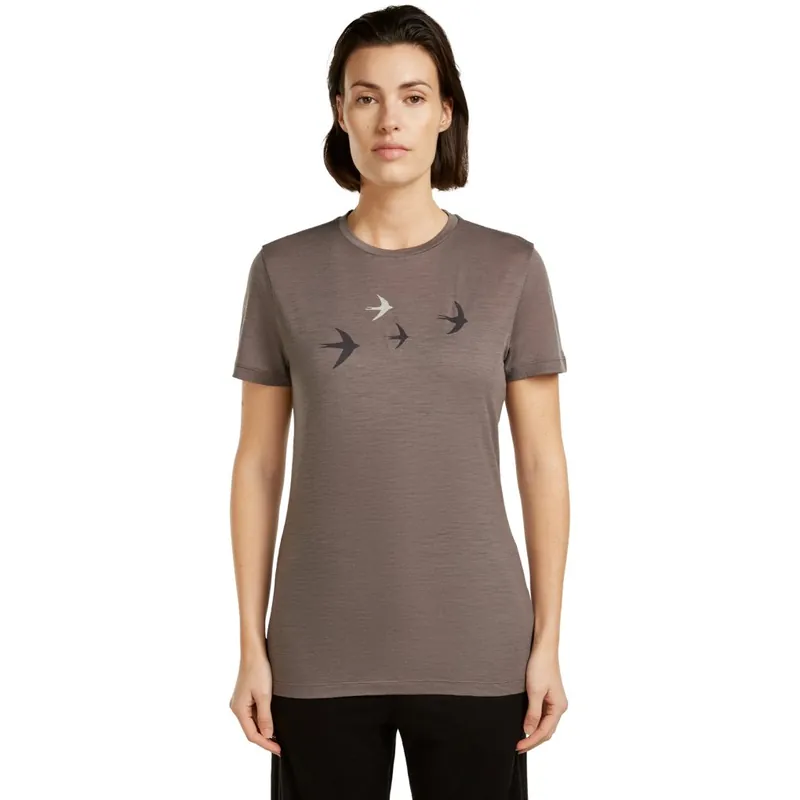 Icebreaker Merino 150 Tech Lite T-Shirt Bird Transit Damen - Porcini Top-Angebot