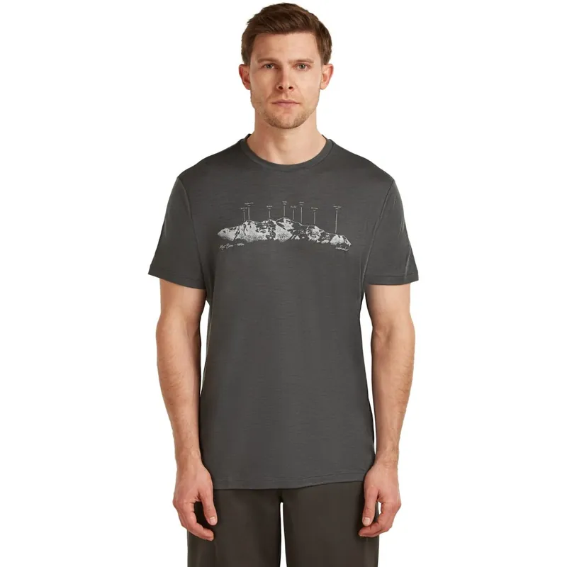 Abverkauf Icebreaker Merino 150 Tech Lite T-Shirt The Peaks Herren - Obsidian