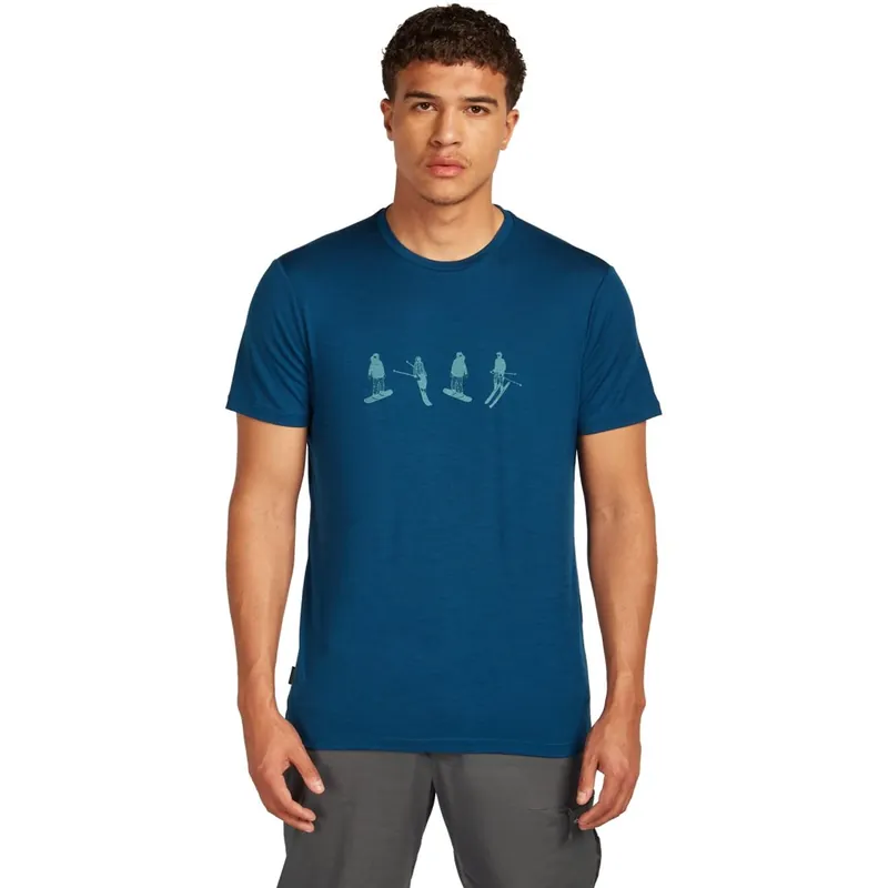 Schnäppchen Icebreaker Merino 150 Tech Lite T-Shirt Snow Day Herren - Atlantis