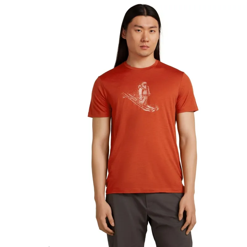 Icebreaker Merino 150 Tech Lite T-Shirt Skiing Yeti Herren - Agate Preis Gesenkt
