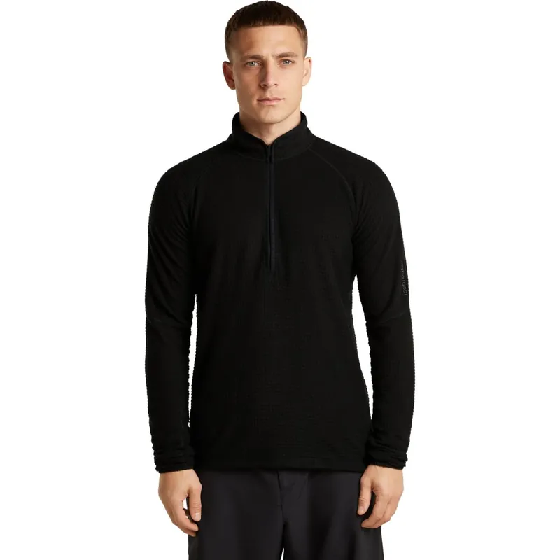 Icebreaker Merino 400 RealFleece™ Grid Peaksland Half Zip Pullover Herren - Black Solange Der Vorrat Reicht